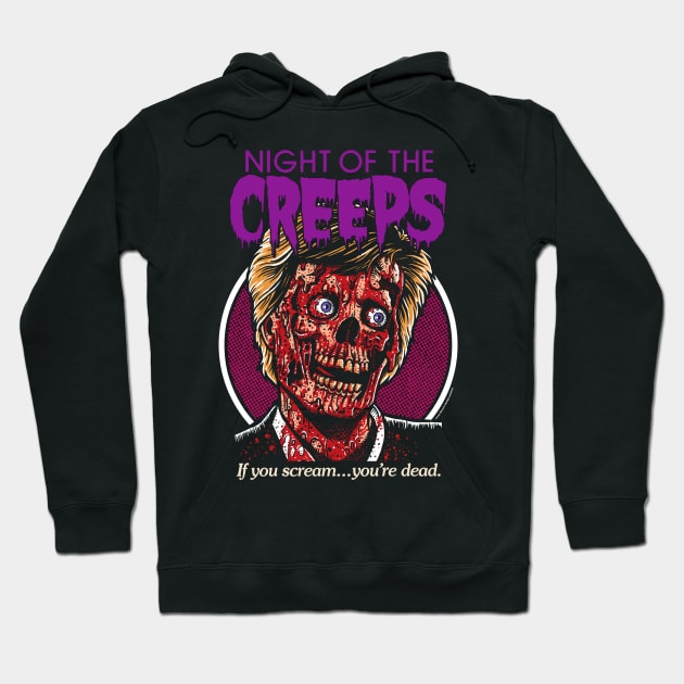 Night Of The Creeps, horror, 80s, cult classic Hoodie by PeligroGraphics